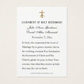 Elegant katholieke bruiloft voor Kaart (Achterkant)