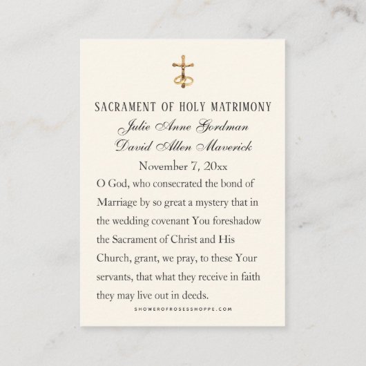 Elegant katholieke bruiloft voor Kaart Plaatskaartje (Achterkant)