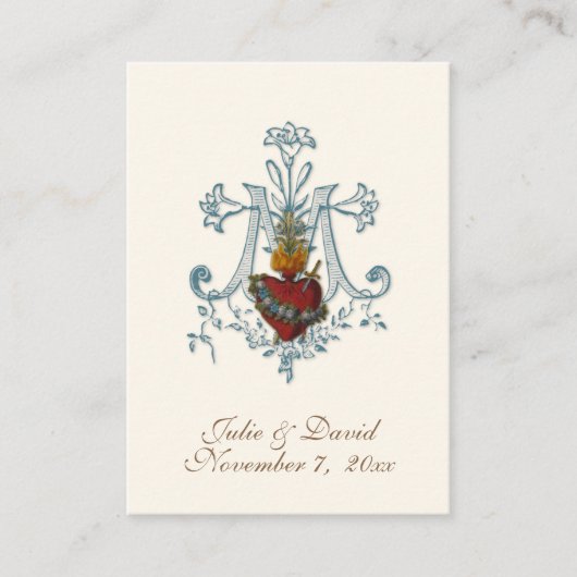 Elegant katholieke bruiloft voor Kaart Plaatskaartje (Voorkant)