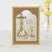 Elegant-katholieke Eerste Heilige Kaart gebeden (Gele Bloem)