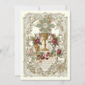 Elegant-katholieke Heilige Communie Jesus Invitati Kaart (Voorkant)