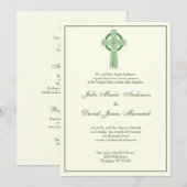 Elegant - katholieke Irish Celtic Cross Ivory Wedd Kaart (Voorkant / Achterkant)