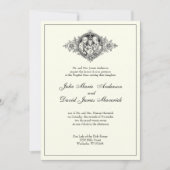 Elegant katholieke ivoren bruiloft kaart (Voorkant)