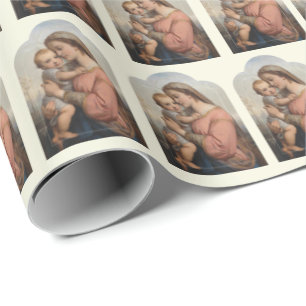 Elegant katholieke Maagd Mary Baby Jesus  Cadeaupapier