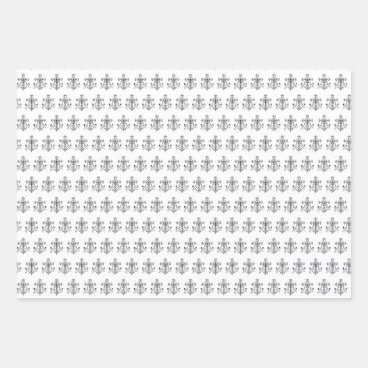 Elegant katholieke maagd Mary Black en White Inpakpapier Vel (Voorkant)