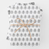 Elegant katholieke maagd Mary Black en White Inpakpapier Vel (In situ)