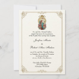 Elegant katholieke maagd Mary Jesus Wedding Kaart