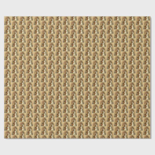 Elegant katholieke Maagd Mary St. Joseph Wedding Cadeaupapier (Vlak)