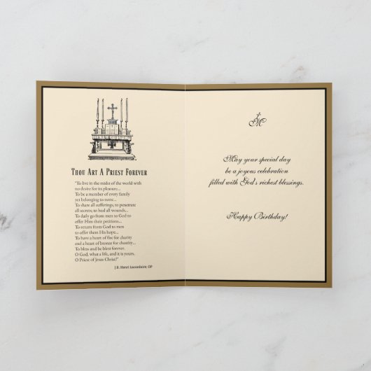 Elegant katholieke priest Gold Virgin Mary Kaart (Binnen)
