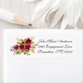 Elegant katholieke rode rozen bruiloft label (Insitu)