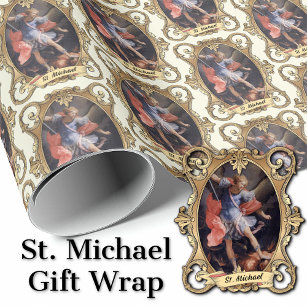Elegant-katholieke Saint Michael Archangel Religie Cadeaupapier