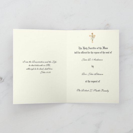 Elegant katholieke sympathie massaal kruisbeeld kaart (Binnen)