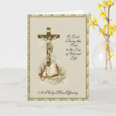 Elegant katholieke sympathie massaal kruisbeeld kaart (Gele Bloem)