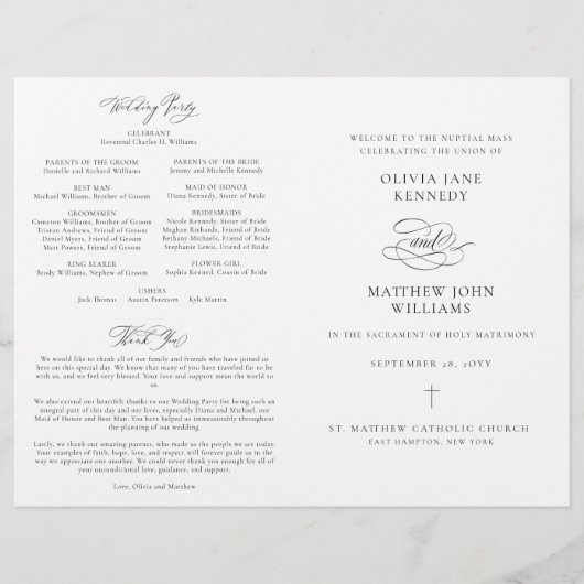 Elegant katholieke Weddenschappen Mass Ceremony Pr (Voorkant)