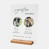 Elegant katten en honden Handtekening Drink Wedden Acryl Bord (Hoek)