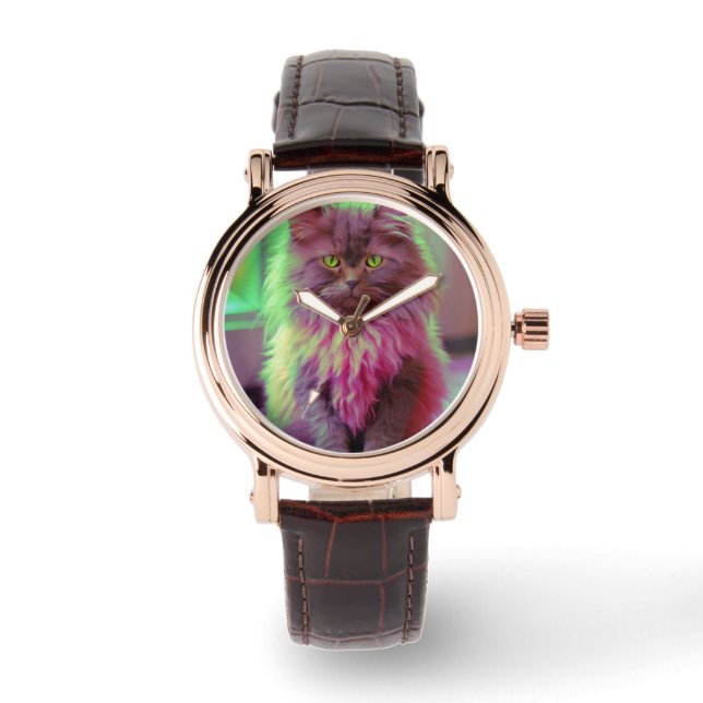 Elegant kattenhorloge voor kattenliefhebber horloge (Voorkant)