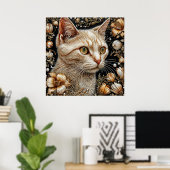 Elegant kattenportret poster (Thuiskantoor)