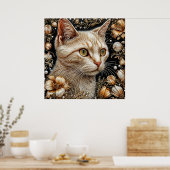 Elegant kattenportret poster (Keuken)