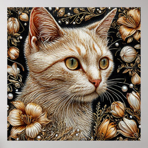 Elegant kattenportret poster