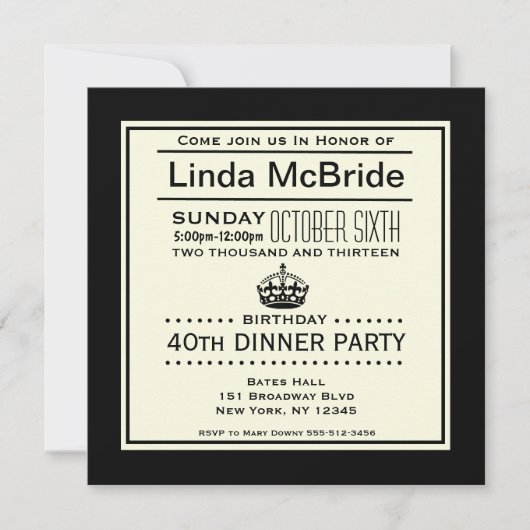 Elegant Keep Calm Birthday Kaart (Voorkant)