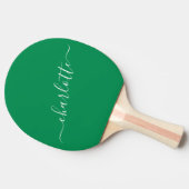 Elegant Kelly Green Script Name Persoonlijk Tafeltennisbatje (Zijkant)