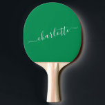 Elegant Kelly Green Script Name Persoonlijk Tafeltennisbatje<br><div class="desc">Elegant Kelly Green Script Name Personalized Ping Pong Paddle</div>