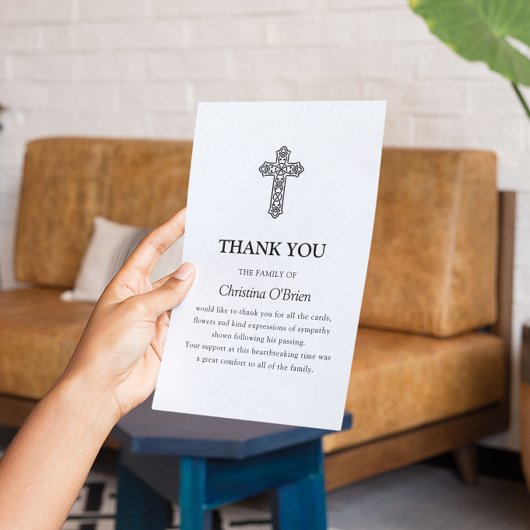 Elegant Keltisch knoopkruis | Begrafenis Bedankkaart