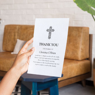 Elegant Keltisch knoopkruis Begrafenis Bedankkaart