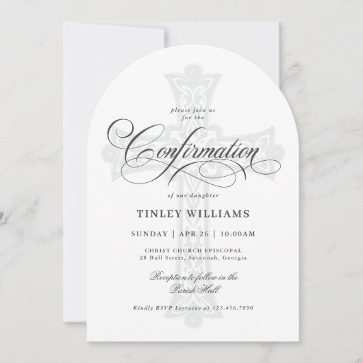 Elegant Keltisch Kruis Religieuze Confirmatie Kaart (Voorkant)