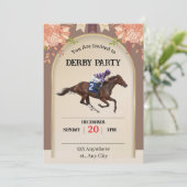 Elegant Kentucky Derby Horse Racing Invitation Kaart (Staand voorkant)