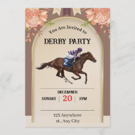 Elegant Kentucky Derby Horse Racing Invitation Kaart