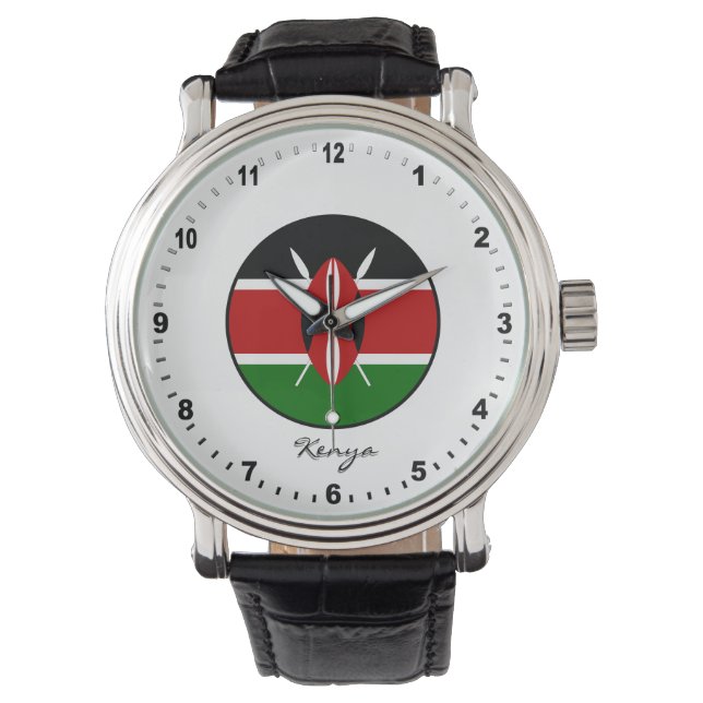 Elegant Kenya Watch & Kenyan Flag Horloge (Voorkant)