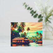 Elegant Kerala natuurlijk landschap van kokospalme Briefkaart (Staand voorkant)