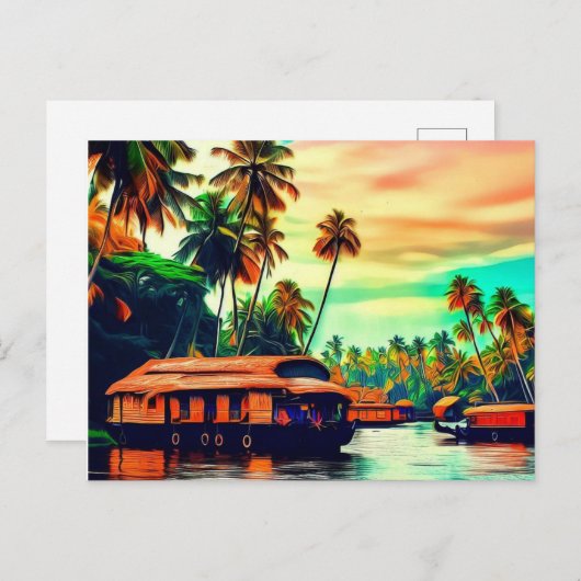 Elegant Kerala natuurlijk landschap van kokospalme Briefkaart (Voorkant / Achterkant)