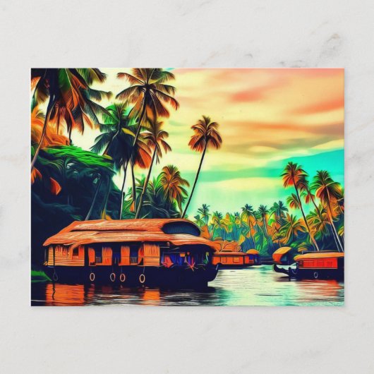 Elegant Kerala natuurlijk landschap van kokospalme Briefkaart (Voorkant)