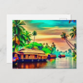 Elegant Kerala natuurlijk landschap van kokospalme Briefkaart (Voorkant / Achterkant)