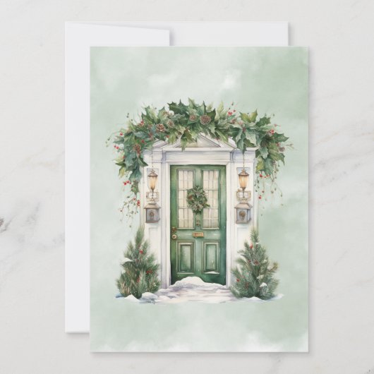 Elegant Kerkdeur Scène Repetitie Diner Kaart (Achterkant)