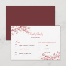 Elegant Kersenbloesem Huwelijk RSVP Kaartje
