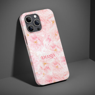 Elegant Kersenbloesem Patroon Design Sherpa Deken iPhone 15 Pro Case