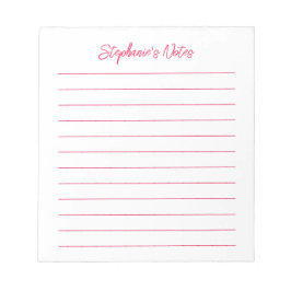Elegant kersenrood gelinieerd Persoonlijk schrift Notitieblok