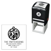 Elegant kerst Bauble Name Return Address Zelfinktende Stempel (In situ)