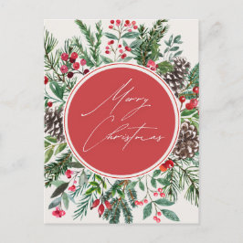 Elegant kerst bladeren feestdagenkaart