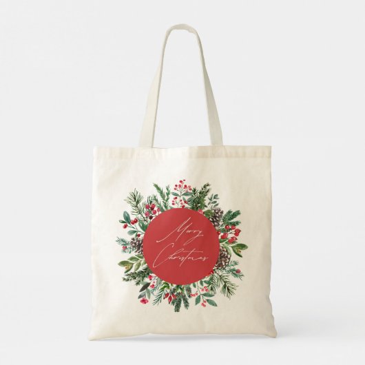 Elegant kerst bladeren tote bag (Achterkant)