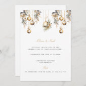 Elegant Kerst Bloemen Verloving Uitnodiging (Voorkant / Achterkant)