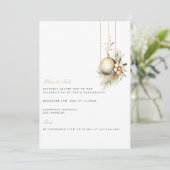 Elegant Kerst Bloemen Verloving Uitnodiging (Staand voorkant)