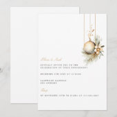 Elegant Kerst Bloemen Verloving Uitnodiging (Voorkant / Achterkant)