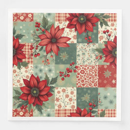 Elegant Kerst Bloemstuk Quilt Patroon Servet