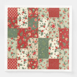 Elegant Kerst Bloemstuk Quilt Patroon Servet