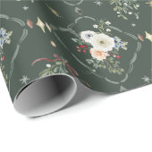 Elegant kerst botanisch inpakpapier (Rol Hoek)