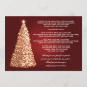 Elegant Kerst Bruiloftsprogramma Goud Rood Programmakaart (Achterkant)